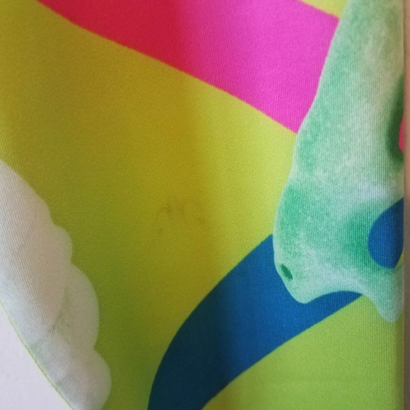 So iLL Women's Medium M Rock Climbing Holds Neon Green Polyester Leggings - Picture 3 of 10